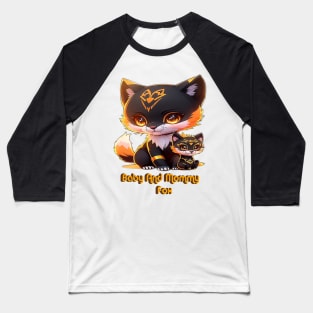 Baby And Mommy Fox Baseball T-Shirt